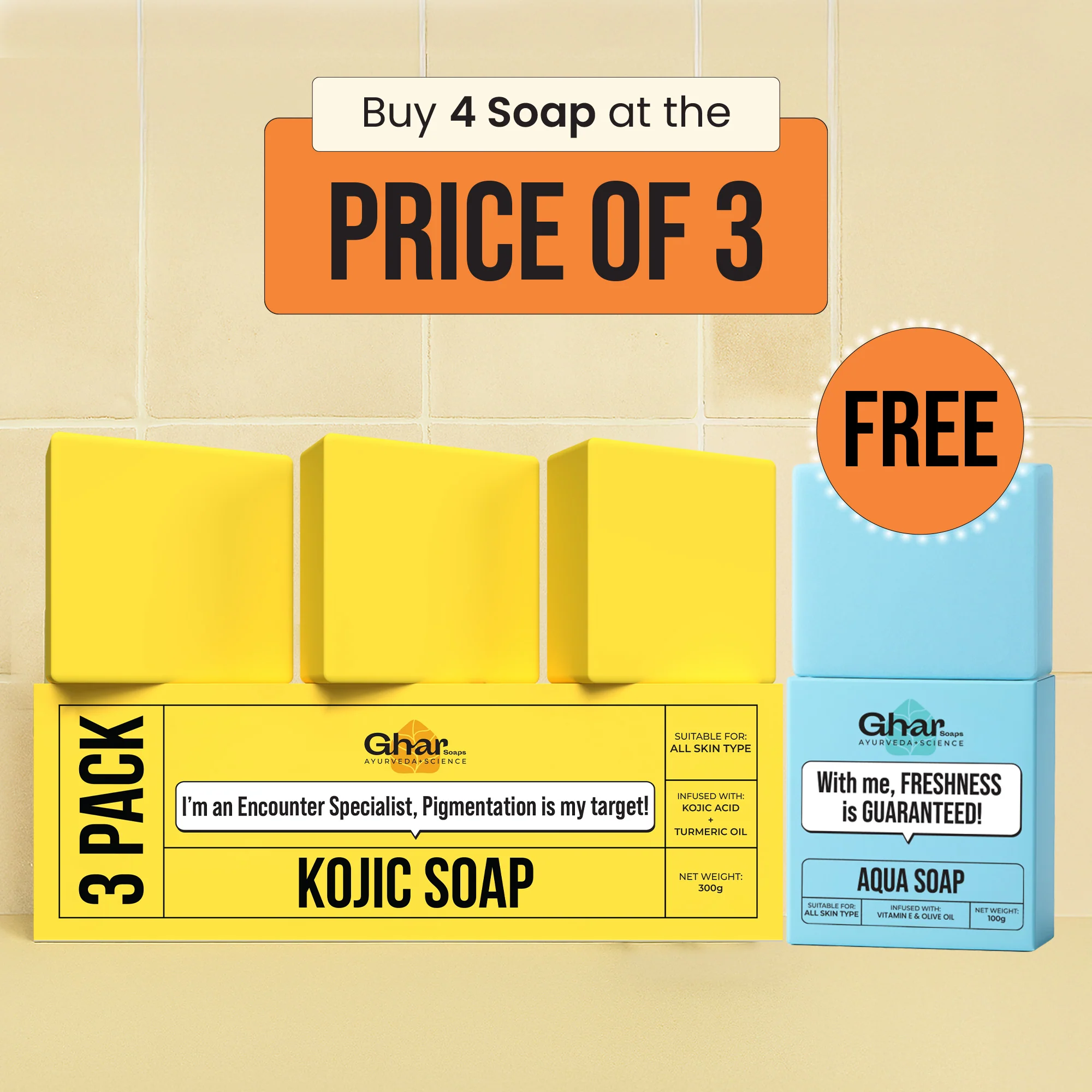 Free Soap with Pack of 3 Kojic Acid Soap - Image 2