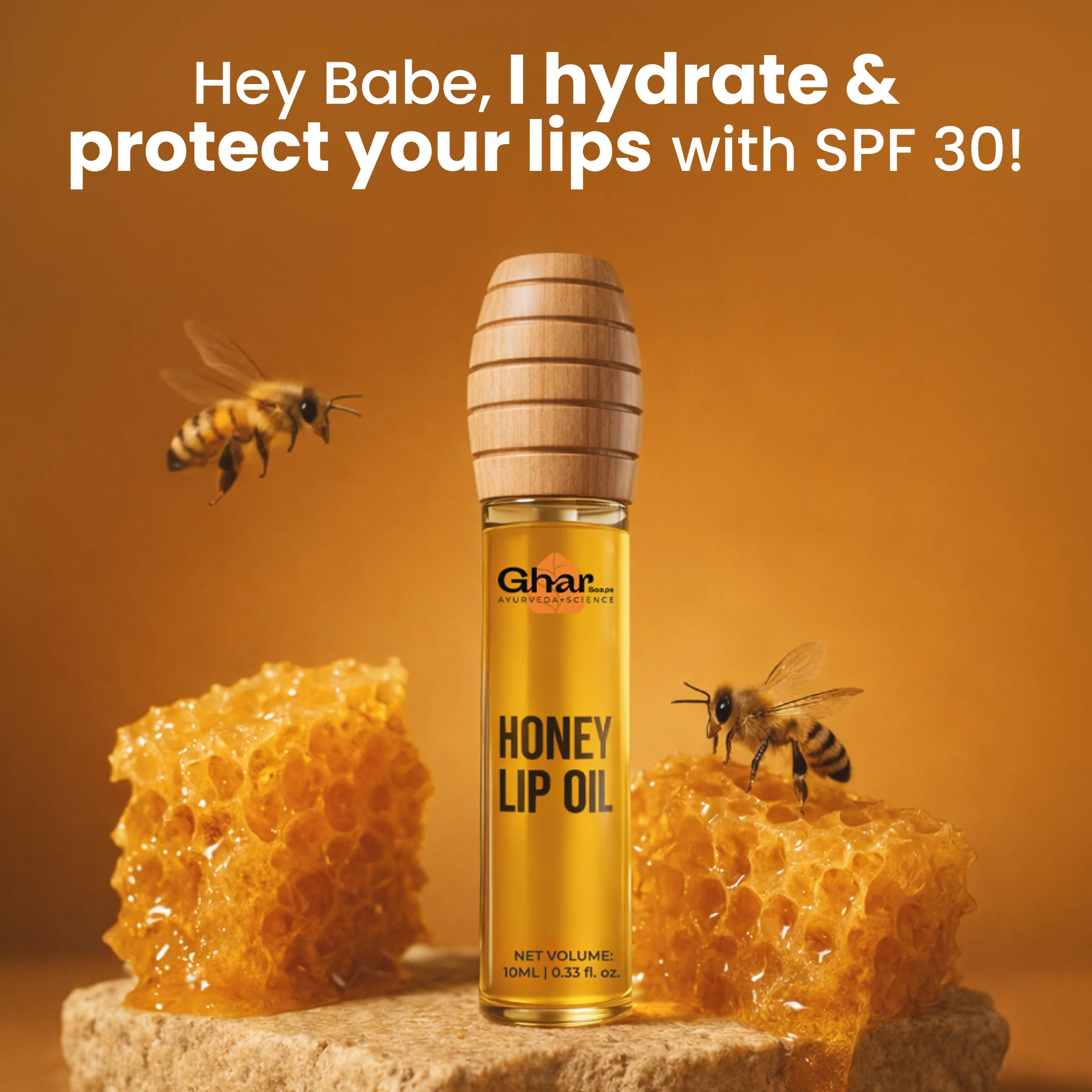 Honey Lip Oil  With SPF 30 - Image 3
