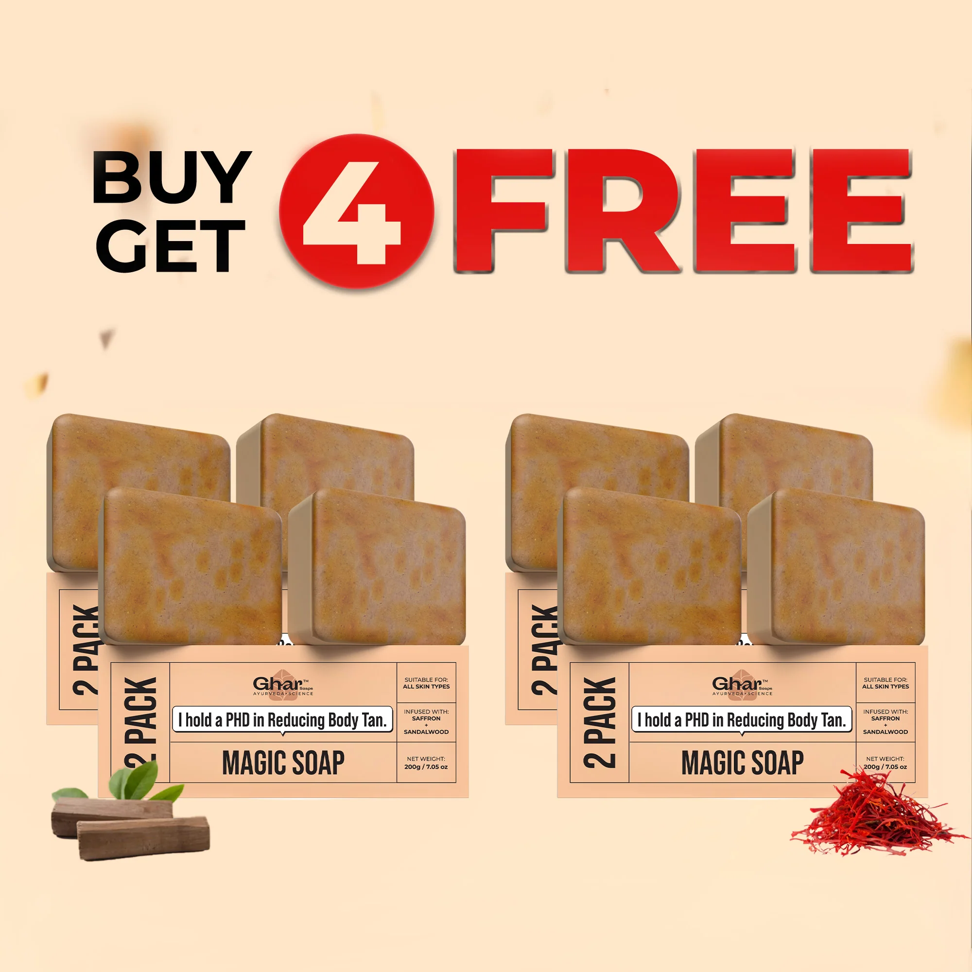 MAGIC SOAP ( SAFFRON AND SANDAL WOOD SOAP ) - Image 3